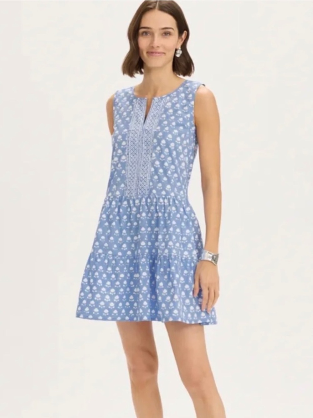 NWT Renwick Block Print Flounce Dress Size: MEDIUM